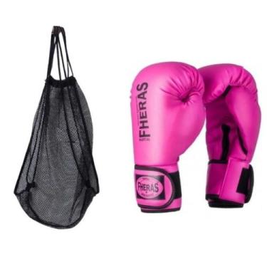 Imagem de Luva Profissional Muay Thai Mma E Boxe Com Bolsa Telada - Fheras, Rosa
