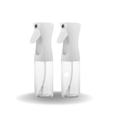 Imagem de Kit 2 Borrifadores De Vidro 240ml Azeite Óleo Spray Multiuso Branco - 