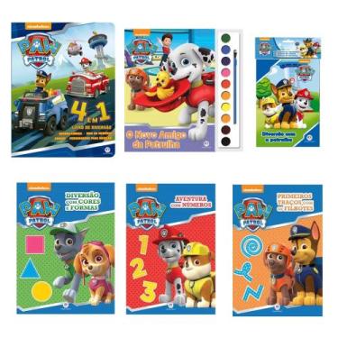 Imagem de livros Patrulha canina para Meninos ler colorir e brincar kit 6 und - 