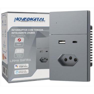 Imagem de Interruptor Inteligente NovaDigital Com Tomada 20A USB e Tipo C