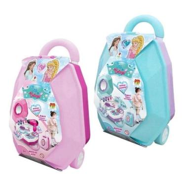 Imagem de Maleta Carrinho Maquiagem Dia Da Beleza C/ Secador Menina - Dm Toys, A