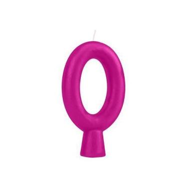 Imagem de Vela de Aniversário Numeral Solid Colors - Regina, Pink, Zero