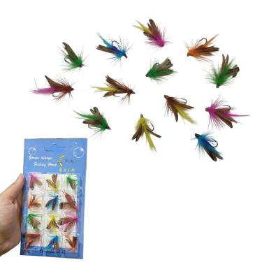 Imagem de Kit 12 Iscas Artificiais Mosca SU-TARRA12 Pesca Esportiva Colorido AB Mídia