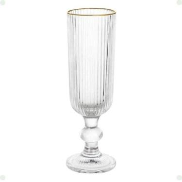 Imagem de Taça para Champagne Versalhes Gold em Vidro com Acabamento em Ouro 170