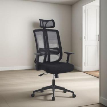 Imagem de Cadeira Presidente Confort Plus: Ergonômica, Preta, P/ Escritório e Ho