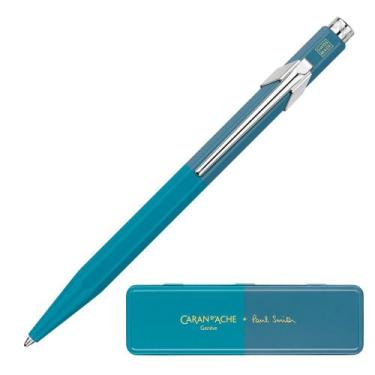 Imagem de Caneta Caran d'Ache 849 Paul Smith Cyan/Steel - Caran d&aposAche