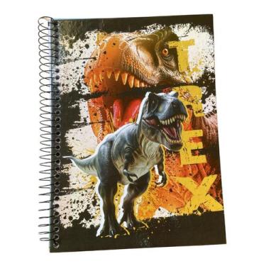 Imagem de Kit 2 Cadernos Dinossauro COM ADESIVO 1 Matéria 96 Folhas ESTAMPA:T-RE