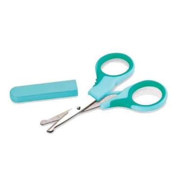 Imagem de Tesoura com Proteção para Corte de Unhas de Bebê - SANREYS BABY, Azul 