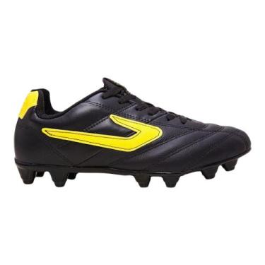 Imagem de Chuteira Campo Topper Furia Masculina, 40, Preto, Branco, Amarelo