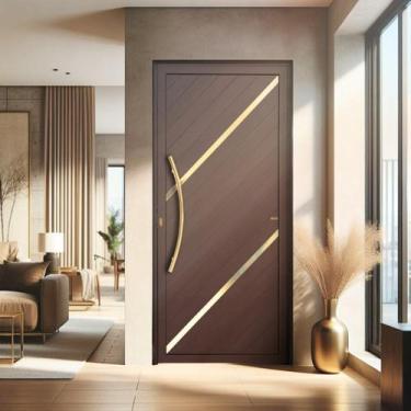 Imagem de Porta de Aluminio Lambril 210x100cm com Puxador Super Duna Brimak Aber