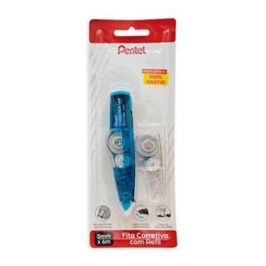 Imagem de Corretivo em fita Correction Tape Azul + refil 5mm x 6m - Pentel
