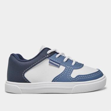 Imagem de Tênis Infantil Molekinho Recortes Menino, Branco, Azul, 23