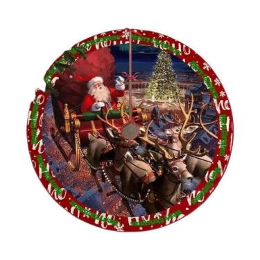 Imagem de Saia Redonda Vermelha Para Árvore De Natal VIKAMA, Decorações De Féria