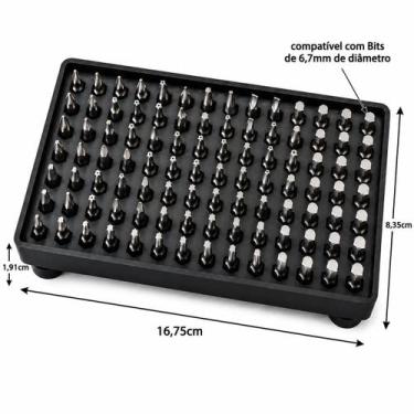 Imagem de Suporte de Bits Hexagonais 6.7mm Preto 119 Espaços com Pés para Bancad