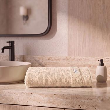 Imagem de Toalha de Rosto Maria Tereza 46x80CM 100% Algodão 410g-m2 Macia e Absorvente Branco LM Peter