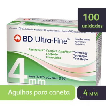 Imagem de Agulha para Caneta Aplicadora de Insulina BD Ultra-Fine Nano 4mm - 100 unidades 100 Unidades