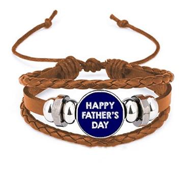 Imagem de un brand Pulseira Love Papa Happy Father Day Pulseira de couro com ornamento