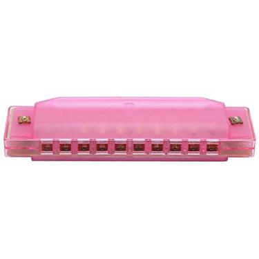 Imagem de Gaita translúcida, gaita de 10 furos para iniciantes para amadores (rosa)