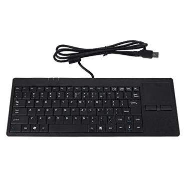 Imagem de Teclado com fio, teclado USB com fio de 82 teclas embutido Touchpad ultra fino ótima digitação para laptop para PC para notebook