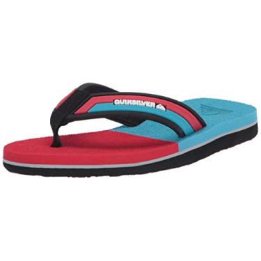 Imagem de Quiksilver Sandália juvenil unissex Molokai Eclipsed Deluxe, Preto/vermelho/azul., 10(27) M US Big Kid