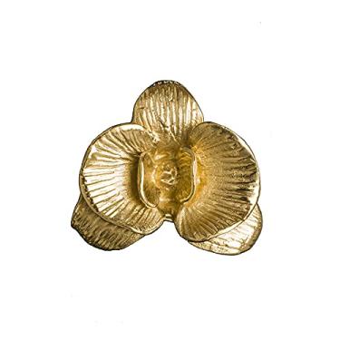 Imagem de 2 pçs/lote retro bronze gabinete dourado botões de cobre borboleta orquídea orquídea botões de flor e puxa maçanetas da porta da cozinha para móveis YYDFPIIA