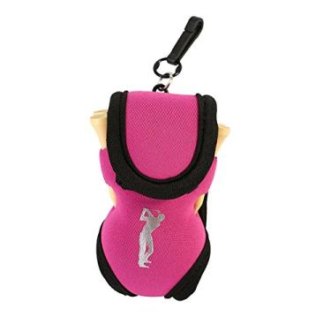 Imagem de Bolsa de suporte de bola de golfe portátil de 3 cores pacote de armazenamento de cintura pequena inclui 2 bolas e 4 camisetas (azul/preto/rosa)