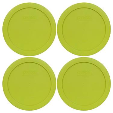 Imagem de Tampa de armazenamento redonda de 4 xícaras Pyrex 7201-PC para tigelas de vidro, Edamame Green, 4 Cup, 950mL, 4