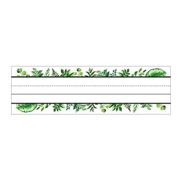 Imagem de Schoolgirl Style Placas de identificação Simply Boho 36 peças Boho para mesas de estudantes com borda vegetal, placas de nome boho para sala de aula, placas de identificação Boho para sala de aula