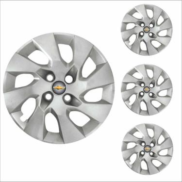 Imagem de Jogo Calota Aro 15 Onix Prisma 2014 à 2016 Chevrolet GM + Emblema Resinado