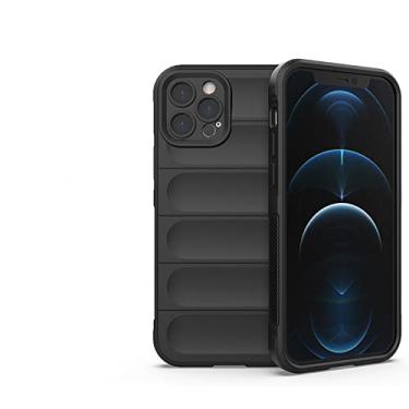 Imagem de Capa de telefone à prova de choque de cor sólida simples para iPhone 13 11 12 Pro Max 7 8 Plus X XS XR SE 2020 Capa de silicone durável, preta, para iPhone 7Plus/8Plus
