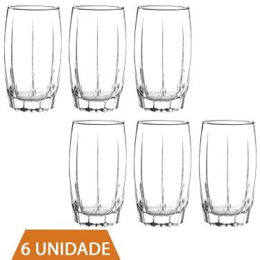 Imagem de Kit Copos 374 ML Vidro Long Drink Transparente Amadeus 6Un