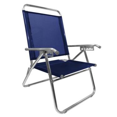 Imagem de Cadeira De Praia King Oversize Reclinável 4 Pos  Alumínio Camping Até