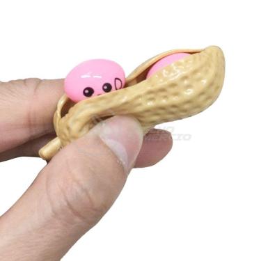 Imagem de Chaveiro Amendoim Brinquedo Anti Stress Silicone Marrom