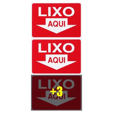 Imagem de Combo 6 Placas De Sinalização Lixo Aqui 30x20 Acesso - P-9 F9e