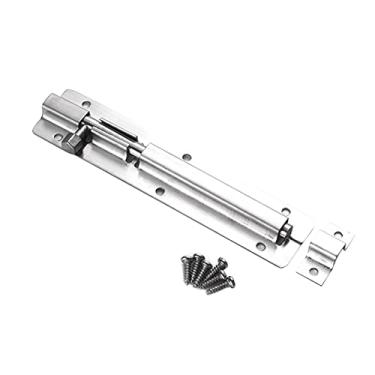 Imagem de Trava de porta de aço deslizante quadrada parafuso de trava trava ferrolho portão de grampo trava de segurança para casa, banheiro, ar livre, garagem