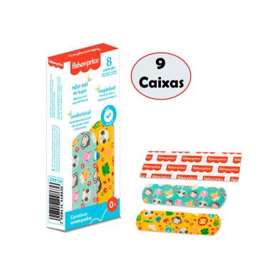 Imagem de Kit Curativos Infantis 72 Unidades Respiráveis Almofada Protetora 2 Estampas Fisher Price