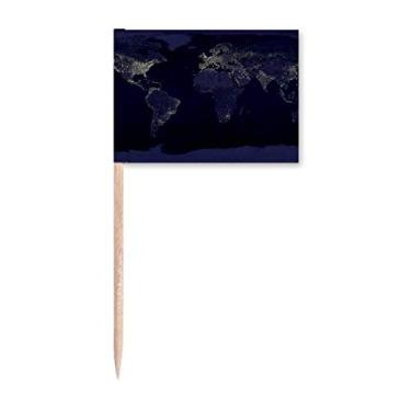 Imagem de Mistério Espacial Planeta Terra Mapa Aéreo Palito Bandeiras Marcador Topper Decoração de Festa