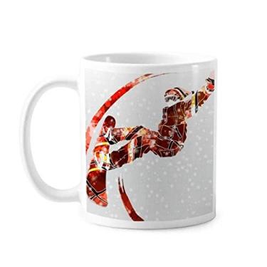 Imagem de Esporte skate aquarela ilustração de esqui caneca cerâmica cerâmica xícara de café porcelana louça