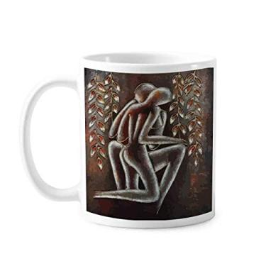 Imagem de Caneca de cerâmica com ilustração de personagens abstratos de estilo moderno cerâmica xícara de porcelana de café louça
