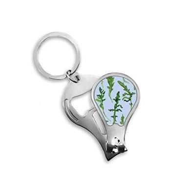 Imagem de Folhas de samambaia arte de desenho planta cortador de unhas abridor chaveiro tesoura