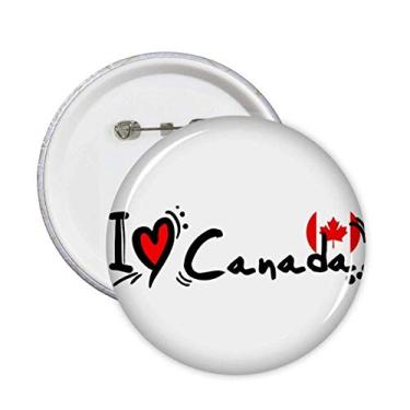 Imagem de Broche de coração com a palavra I Love Canada para decoração de 5 peças