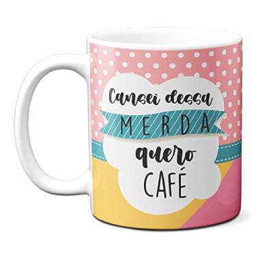Imagem de Caneca Divertida Lhama Fofa Cansei Dessa Merda Quero Café (Branca)