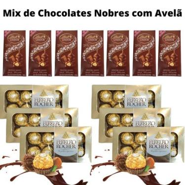 Imagem de Chocolates Lindt E Ferrero Rocher Sabor Avelã 1,5Kg - Ferrero Rocher E