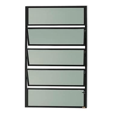 Imagem de Janela de Aluminio Basculante Master Vidro Boreal 100cm x 60cm Brimak Preto