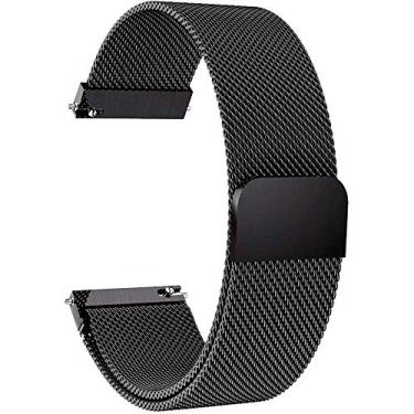 Imagem de Pulseira Magnética Metal Premium 20mm Compatível Amazfit Samsung Galaxy [Coronitas Acessorios] (Preto)