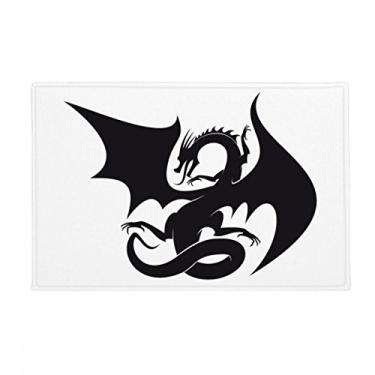 Imagem de DIYthinker Tapete antiderrapante para porta de banheiro Dragon Animal Art Grain contorno