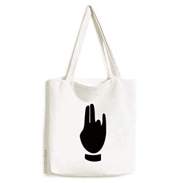 Imagem de Bolsa de lona preta com desenho de gesto bolsa de compras casual bolsa de mão