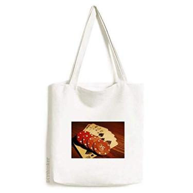Imagem de Red Chip Gambling Photo Art Deco Gift Fashion Tote Canvas Bag Shopping Satchel Casual Bolsa