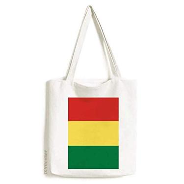 Imagem de Bolsa de lona com estampa de símbolo de marca da Bolívia bolsa de compras casual bolsa de mão