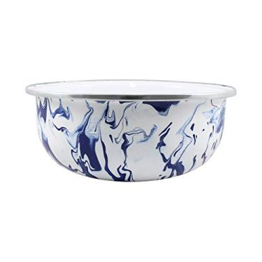 Imagem de Ewel Marmorizada Tigela Bojuda Esmaltada, Azul, 2250 ml, 235 x 93 mm